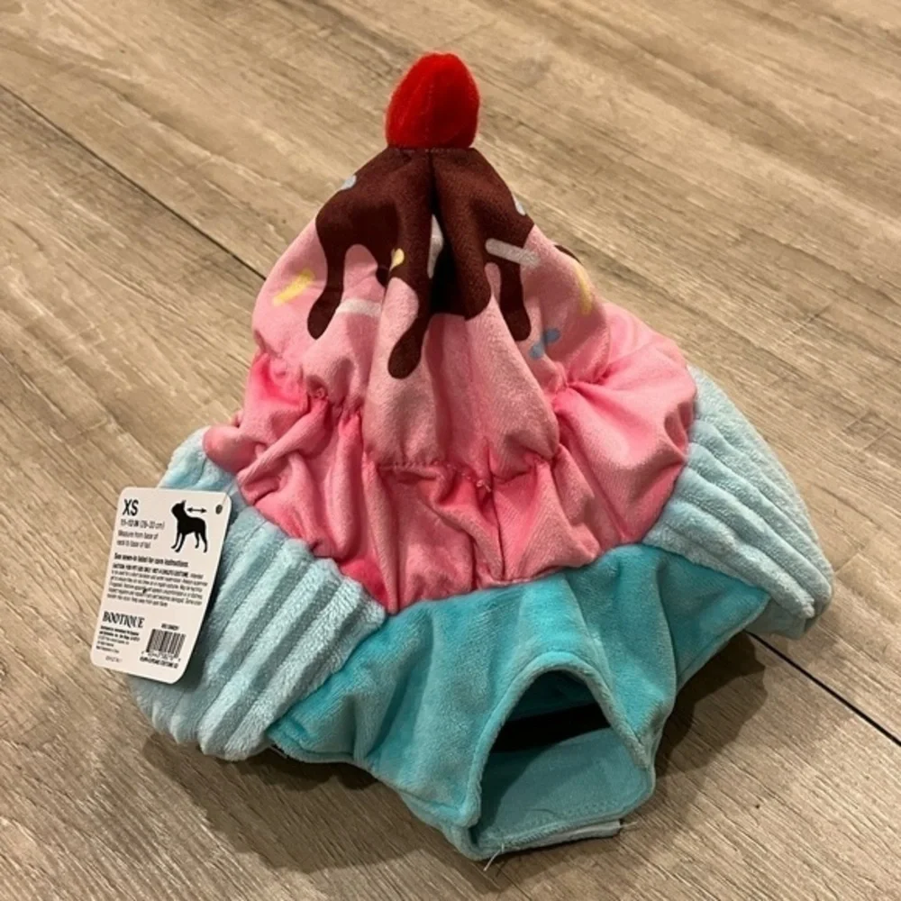 NWT Bootique Pet Costume Drizzled Delight Extra Small Ice Cream Sundae XS